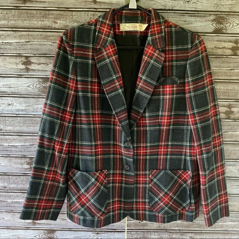 Vintage Young Pendleton 100% Virgin Wool Blazer Size 15/16